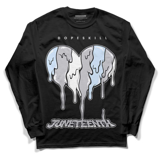 Jordan 11 Retro Low Cement Grey DopeSkill Long Sleeve T-Shirt Juneteenth Heart Graphic Streetwear - Black