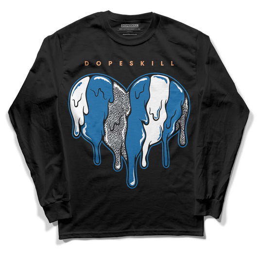 Jordan 3 Retro Wizards DopeSkill Long Sleeve T-Shirt Slime Drip Heart Graphic Streetwear - Black