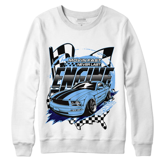 Jordan 6 UNC DopeSkill Sweatshirt ENGINE Tshirt Graphic - White 