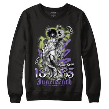 Canyon Purple 4s DopeSkill Sweatshirt Juneteenth Graphic - Black 