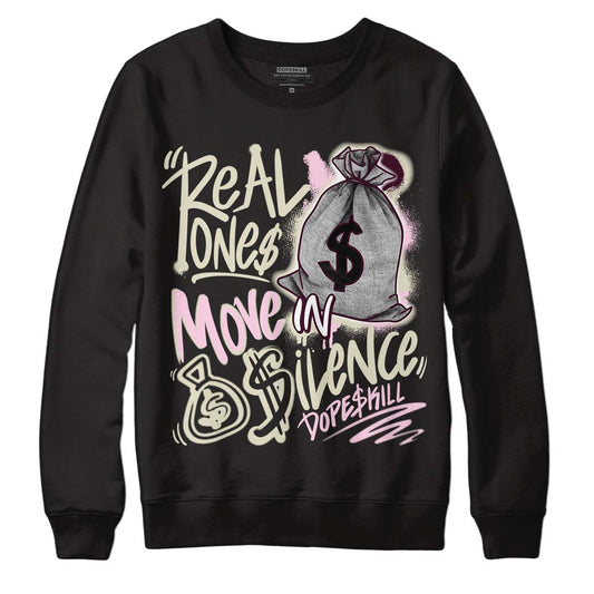Dunk Low Night Maroon and Medium Soft Pink DopeSkill Sweatshirt Real Ones Move In Silence Graphic Streetwear - Black 