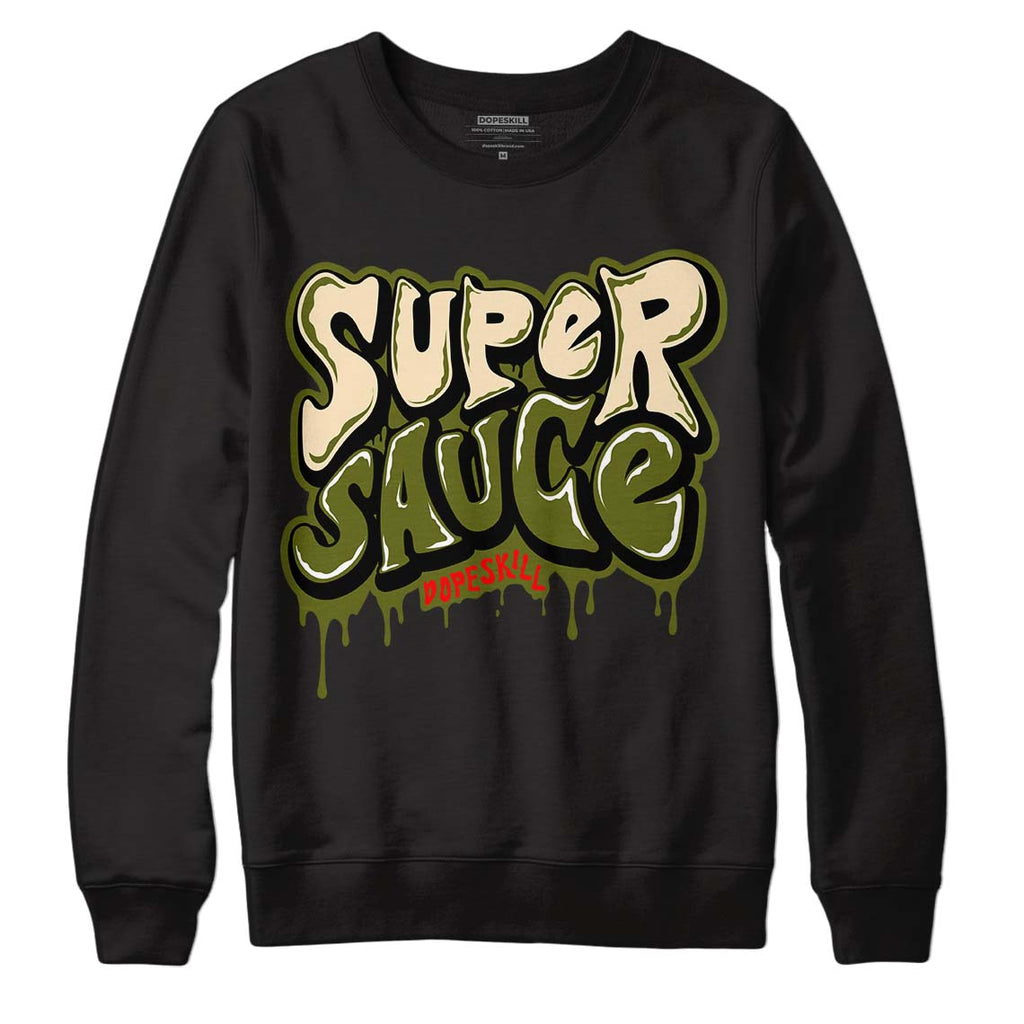 Travis Scott x Jordan 1 Low OG “Olive” DopeSkill Sweatshirt Super Sauce Graphic Streetwear - Black