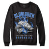 True Blue 1s DopeSkill Sweatshirt Slow Burn Graphic - Black