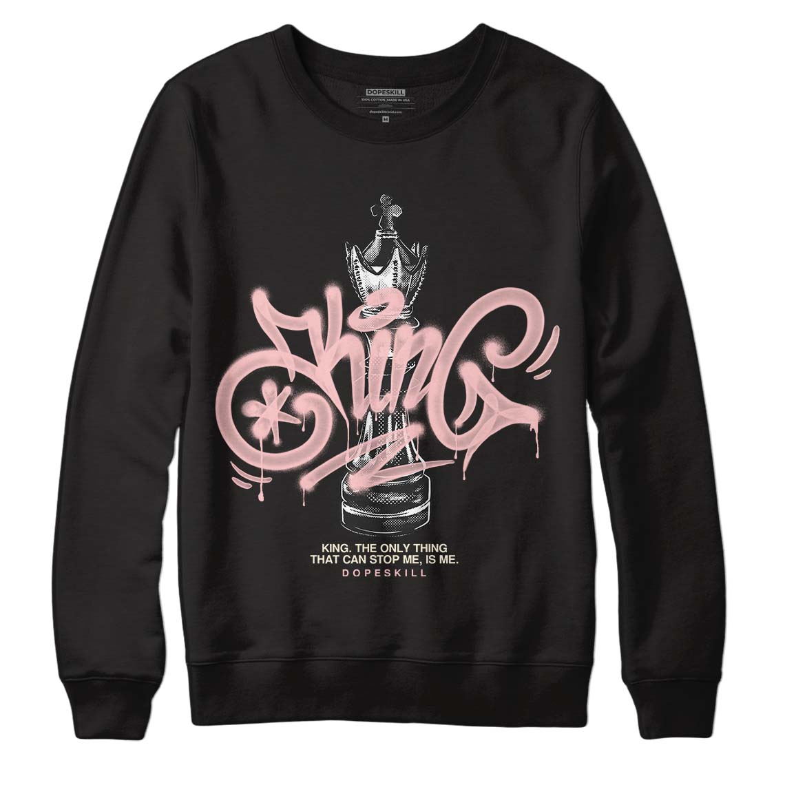 Jordan 1 High OG WMNS Washed Pink DopeSkill Sweatshirt King Chess Graphic Streetwear - Black