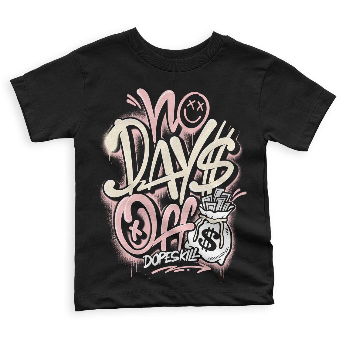 Jordan 1 High OG WMNS Washed Pink DopeSkill Toddler Kids T-shirt No Days Off Graphic Streetwear - Black