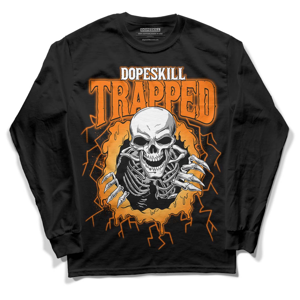 Wmns Dunk Low 'Magma Orange DopeSkill Long Sleeve T-Shirt Trapped Halloween Graphic Streetwear - Black