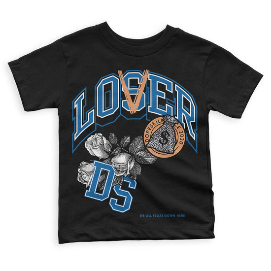 Jordan 3 Retro Wizards DopeSkill Toddler Kids T-shirt Loser Lover Graphic Streetwear - Black