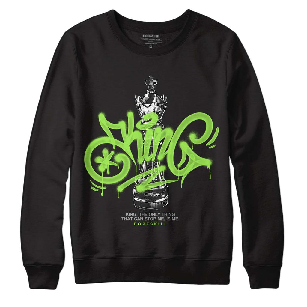 Jordan 5 Green Bean DopeSkill Sweatshirt King Chess Graphic Streetwear - Black