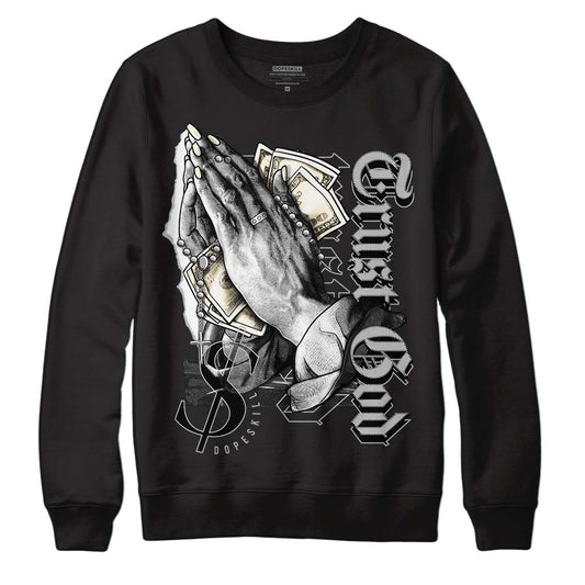 Jordan 4 Retro SE Craft Photon Dust DopeSkill Sweatshirt Trust God Graphic Streetwear  - Black 