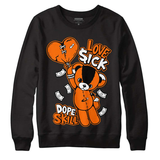 Orange Black White DopeSkill Sweatshirt Love Sick Graphic - Black