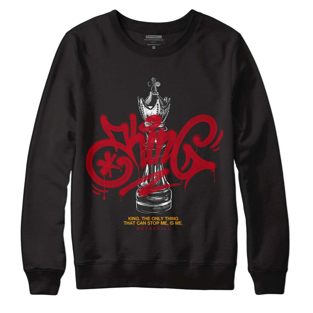Jordan 7 Retro Cardinal DopeSkill Sweatshirt King Chess Graphic Streetwear - Black