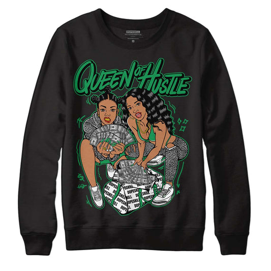 Jordan 3 WMNS “Lucky Green” DopeSkill Sweatshirt Queen Of Hustle Graphic Streetwear - Black