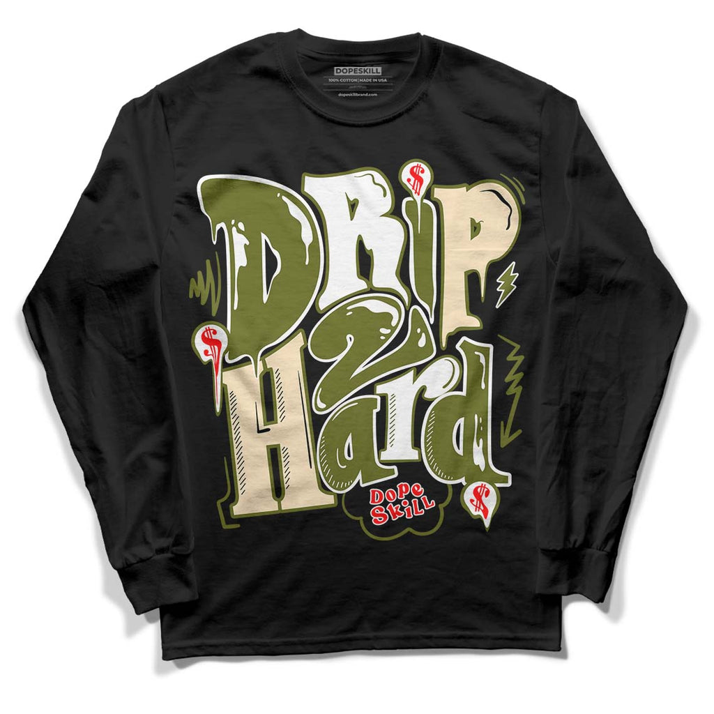 Travis Scott x Jordan 1 Low OG “Olive” DopeSkill Long Sleeve T-Shirt Drip Too Hard Graphic Streetwear - Black
