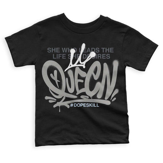 Cool Grey 11s DopeSkill Toddler Kids T-shirt Queen Graphic - Black 