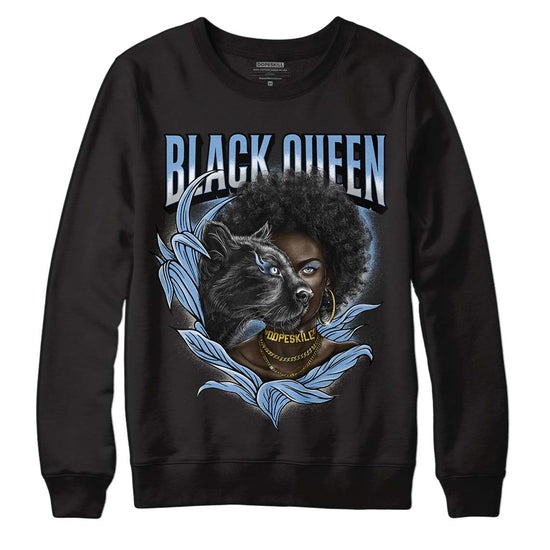 Jordan 5 Retro University Blue DopeSkill Sweatshirt New Black Queen Graphic Streetwear - Black