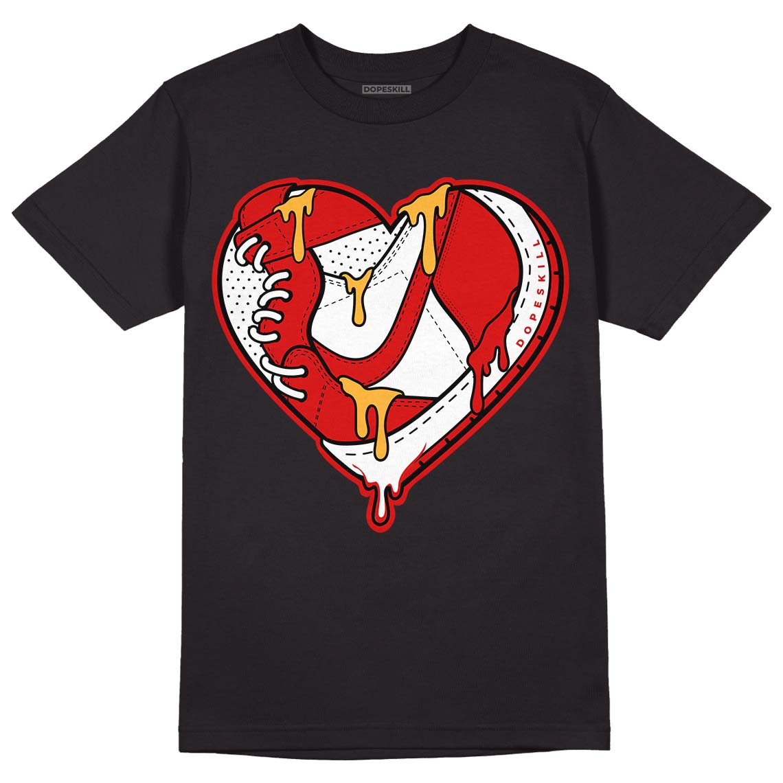 Dunk Low Gym Red DopeSkill T-Shirt Heart Jordan Graphic - Black