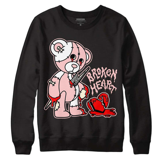 Jordan 1 High OG WMNS Washed Pink DopeSkill Sweatshirt Broken Heart Graphic Streetwear - Black