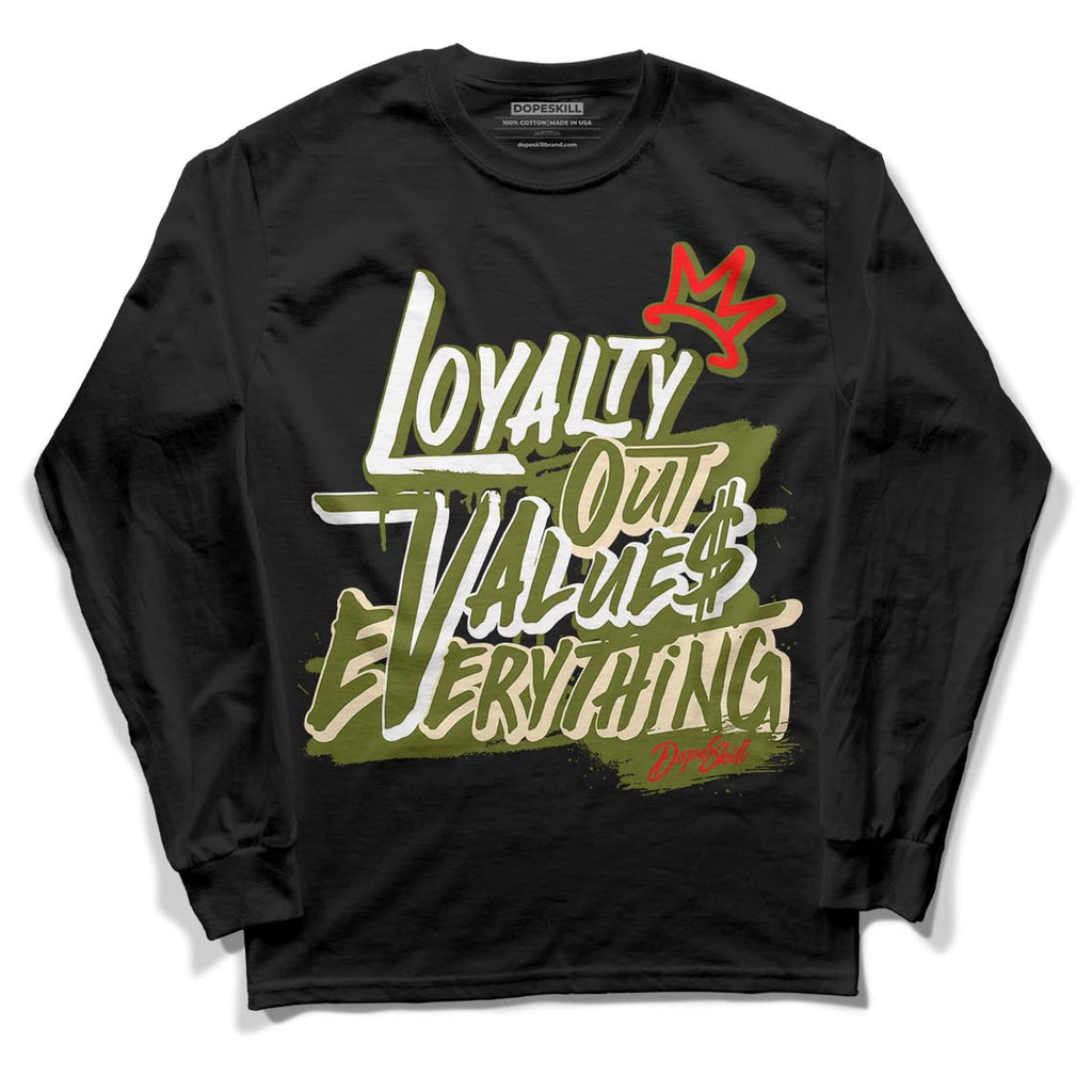 Travis Scott x Jordan 1 Low OG “Olive” DopeSkill Long Sleeve T-Shirt LOVE Graphic Streetwear - Black