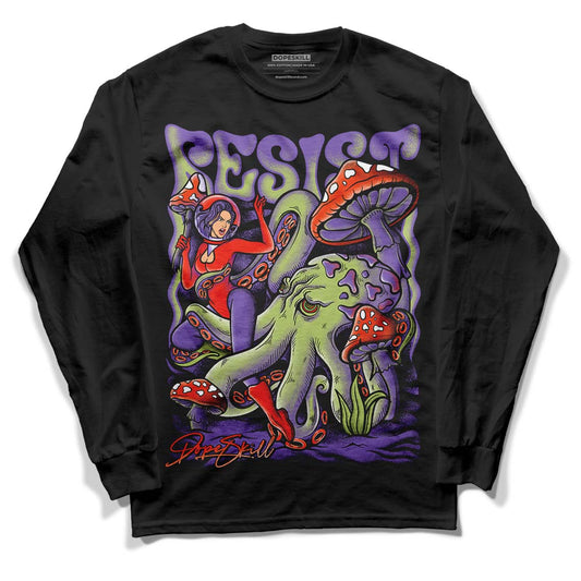 Canyon Purple 4s DopeSkill Long Sleeve T-Shirt Resist Graphic - Black 