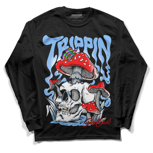 UNC 6s DopeSkill Long Sleeve T-Shirt Trippin Graphic - Black 