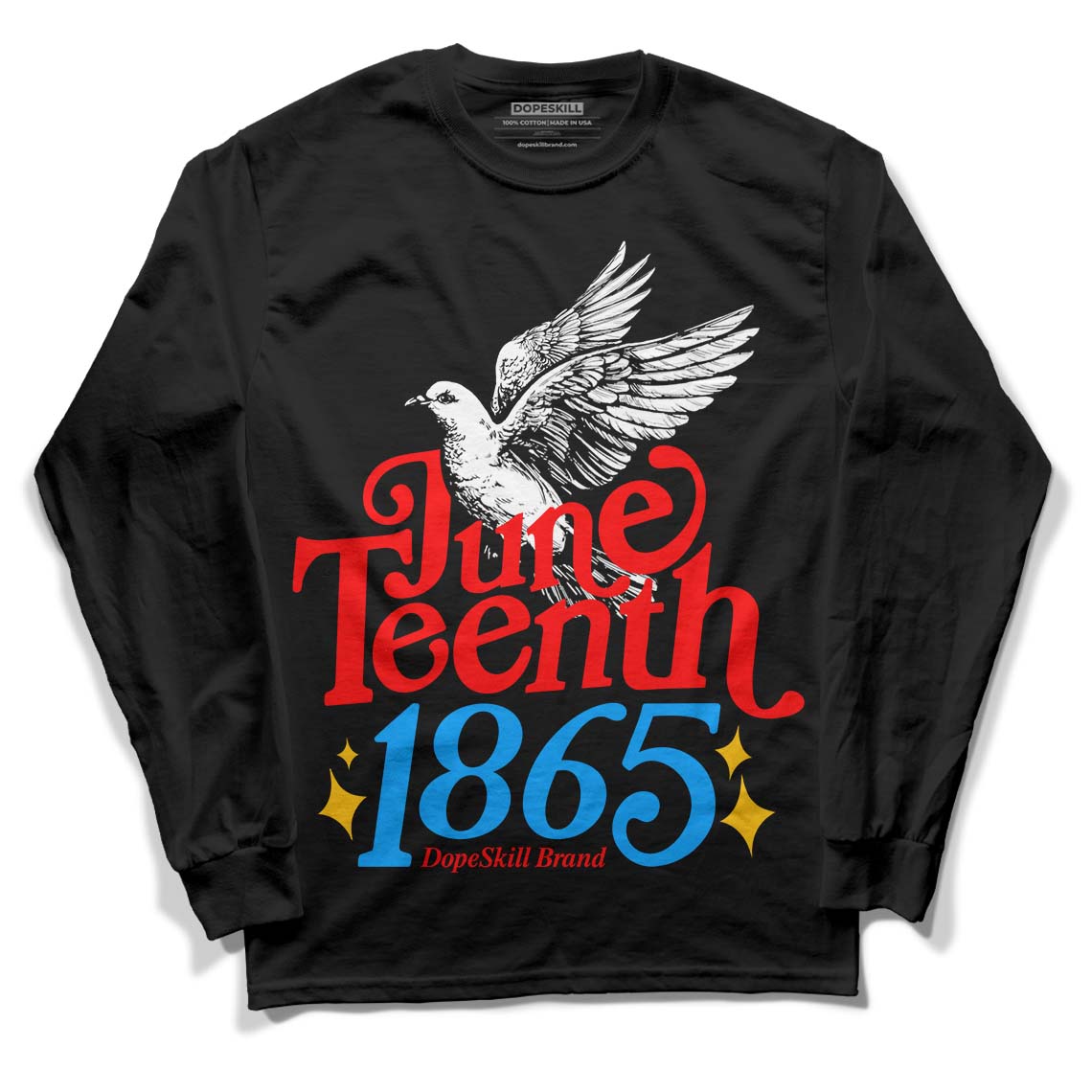 Nike Dunk Low x LeBron James 'Fruity Pebbles' DopeSkill Long Sleeve T-Shirt Juneteenth 1865 Graphic Streetwear - Black