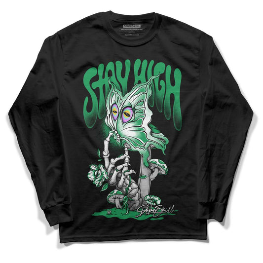 Jordan 1 Low Lucky Green DopeSkill Long Sleeve T-Shirt Stay High Graphic Streetwear - Black