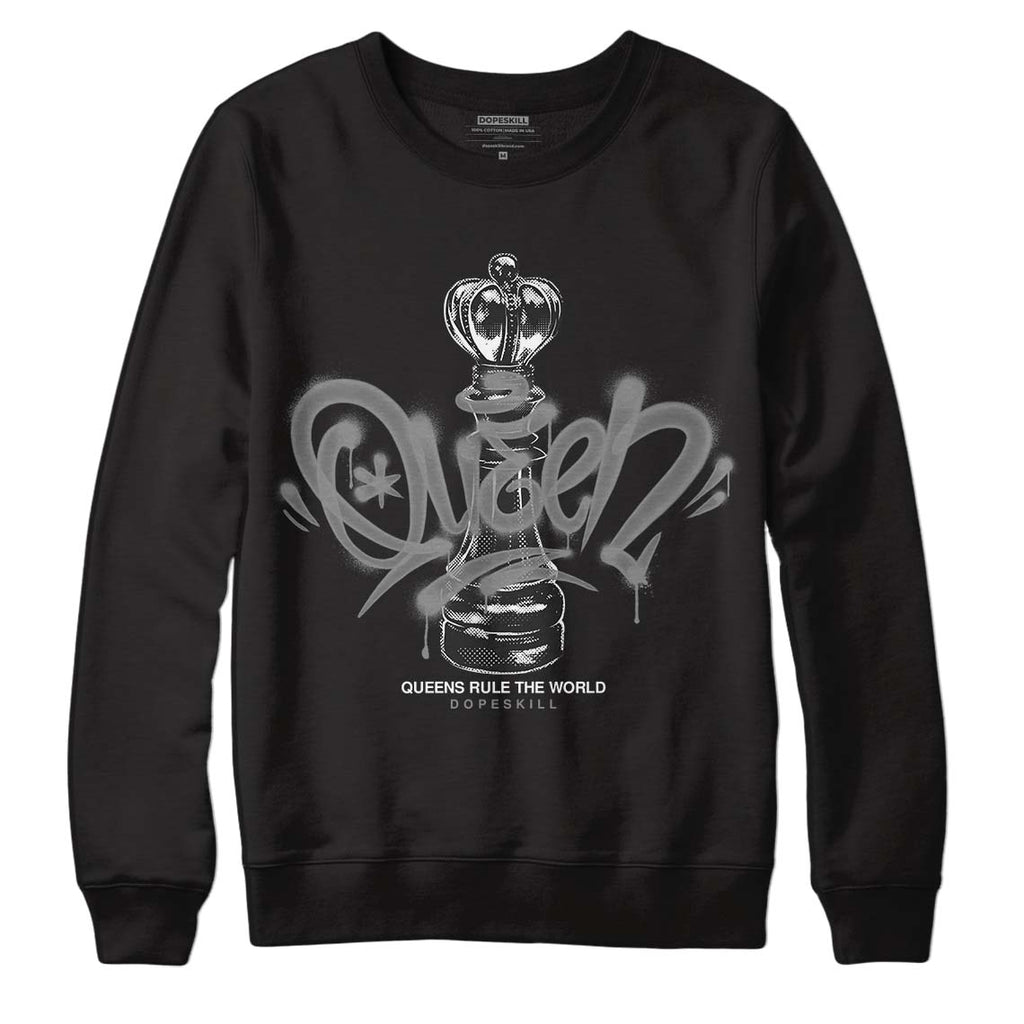 Jordan 1 High OG WMNS Twist 2.0 DopeSkill Sweatshirt Queen Chess Graphic Streetwear - Black