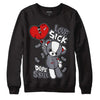 Fire Red 9s DopeSkill Sweatshirt Love Sick Graphic - Black 