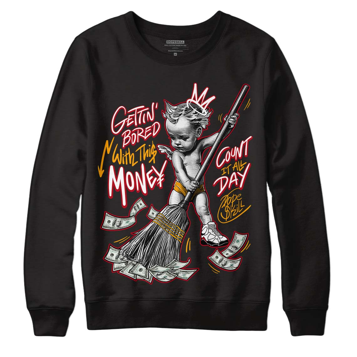 Cardinal 7s DopeSkill Sweatshirt Gettin Bored With This Money Graphic - Black 