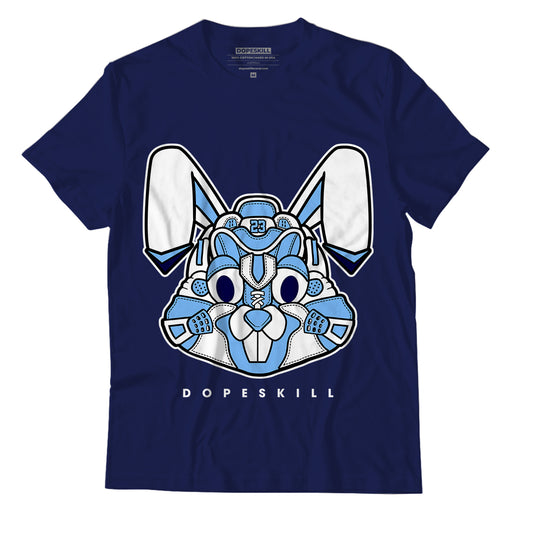 AJ 6 University Blue DopeSkill College Navy T-Shirt Sneaker Rabbit Graphic
