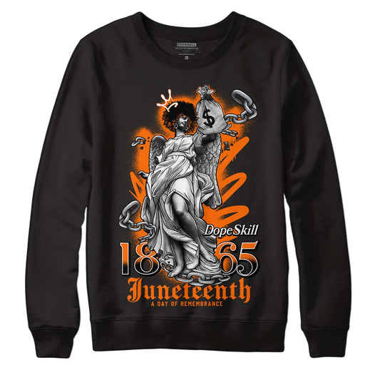 Orange Black White DopeSkill Sweatshirt Juneteenth Graphicv - Black