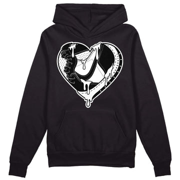 Jordan 1 High 85 Black White DopeSkill Hoodie Sweatshirt Heart Jordan 1 Graphic Streetwear - Black