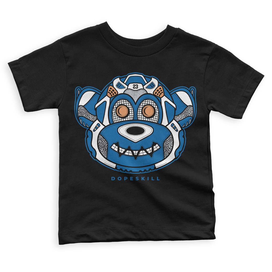 Jordan 3 Retro Wizards DopeSkill Toddler Kids T-shirt Monk Graphic Streetwear - Black