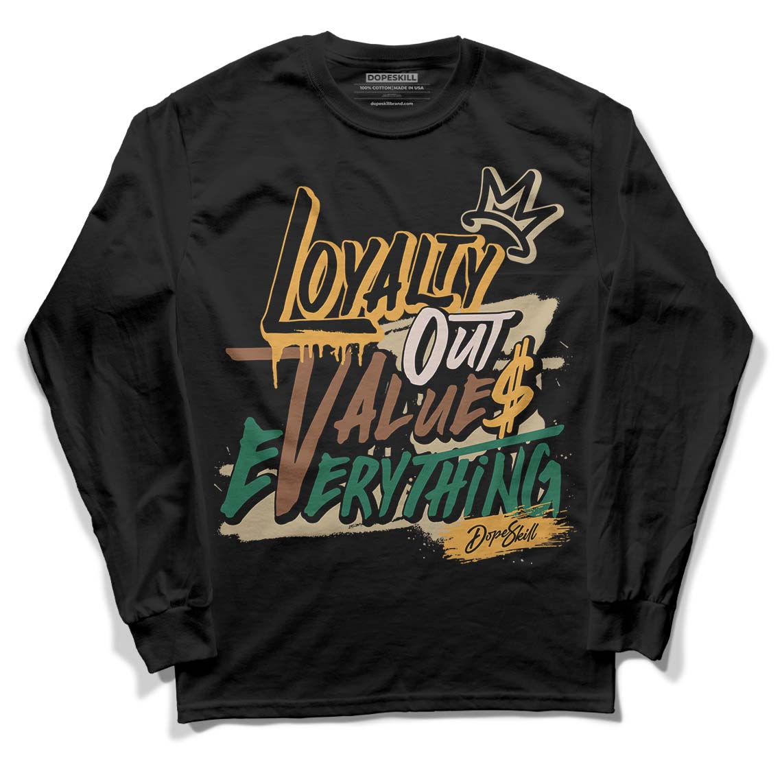 Safari Dunk Low DopeSkill Long Sleeve T-Shirt LOVE Graphic - Black