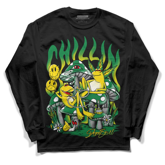 Dunk Low Reverse Brazil DopeSkill Long Sleeve T-Shirt Chillin Graphic - Black