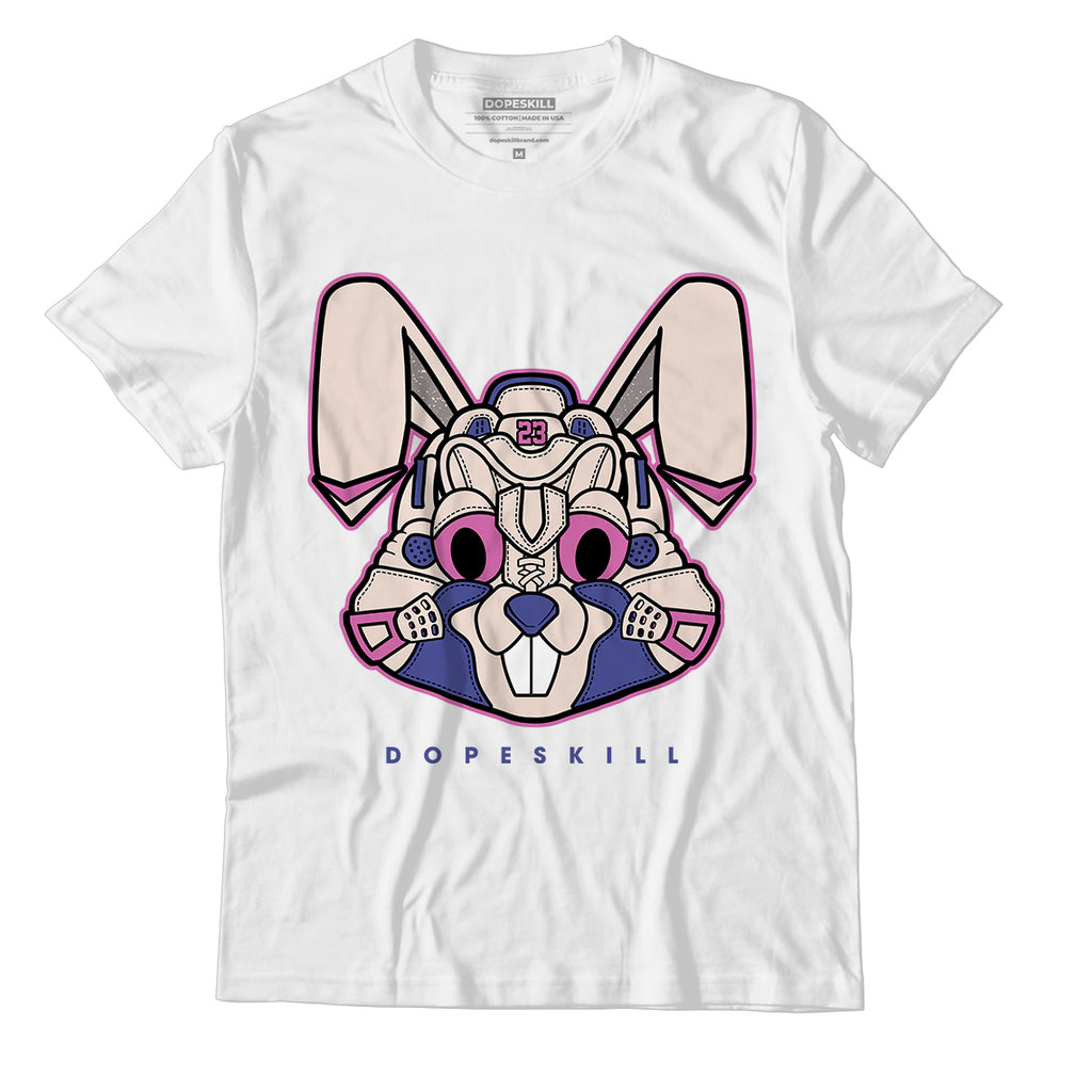 Jordan 7 SE Sapphire DopeSkill T-Shirt Sneaker Rabbit Graphic - White 