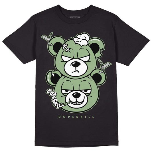 Seafoam 4s DopeSkill T-Shirt New Double Bear Graphic - Black 