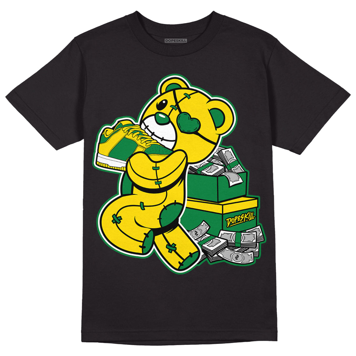 Dunk Low Reverse Brazil DopeSkill T-Shirt Bear Steals Sneaker Graphic - Black