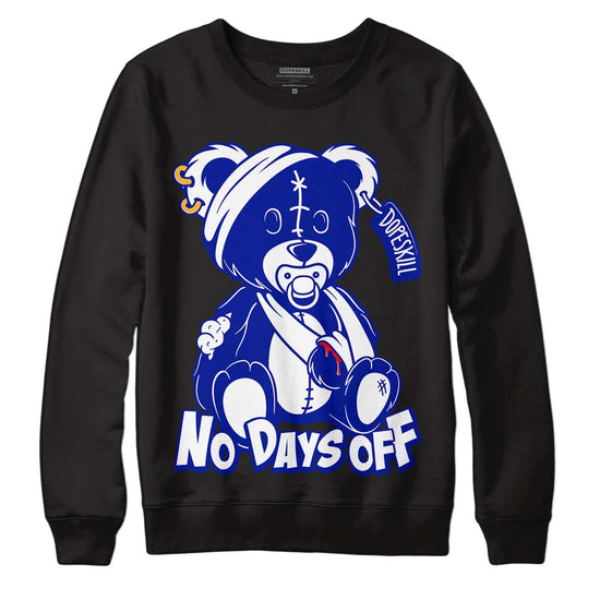 Racer Blue White Dunk Low DopeSkill Sweatshirt Hurt Bear Graphic - Black
