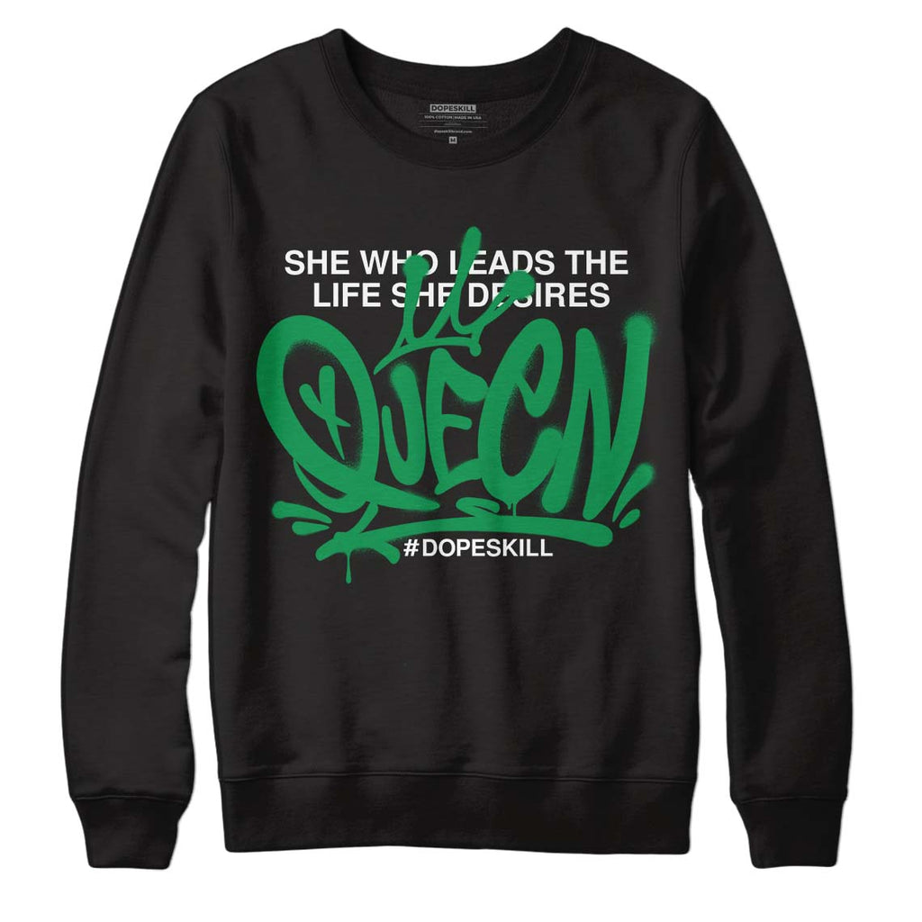 Jordan 1 Low Lucky Green DopeSkill Sweatshirt Queen Graphic Streetwear - Black