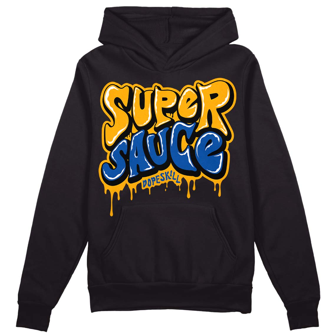 Dunk Blue Jay and University Gold DopeSkill Hoodie Sweatshirt Super Sauce Graphic Streetwear - Black