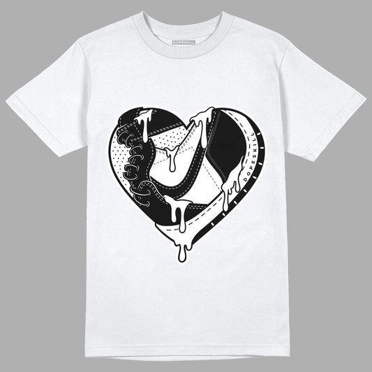 Dunk Low Panda White Black DopeSkill T-Shirt Heart Jordan 1 Graphic - White