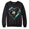 Aqua 5s DopeSkill Sweatshirt Heart Jordan 5 Graphic - Black 