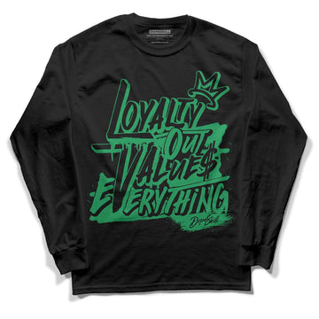 Jordan 1 Low Lucky Green DopeSkill Long Sleeve T-Shirt LOVE Graphic Streetwear - Black