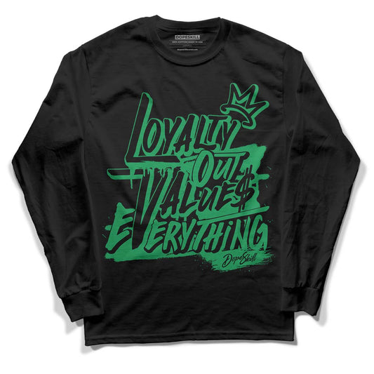 Jordan 1 Low Lucky Green DopeSkill Long Sleeve T-Shirt LOVE Graphic Streetwear - Black