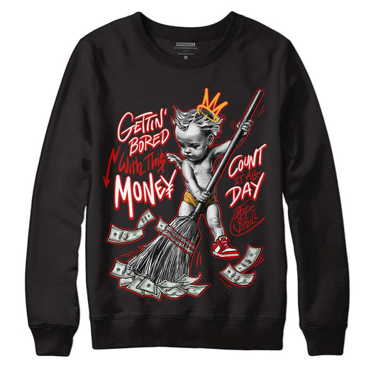 Dunk Low Gym Red DopeSkill Sweatshirt Gettin Bored With This Money Graphic - Black 