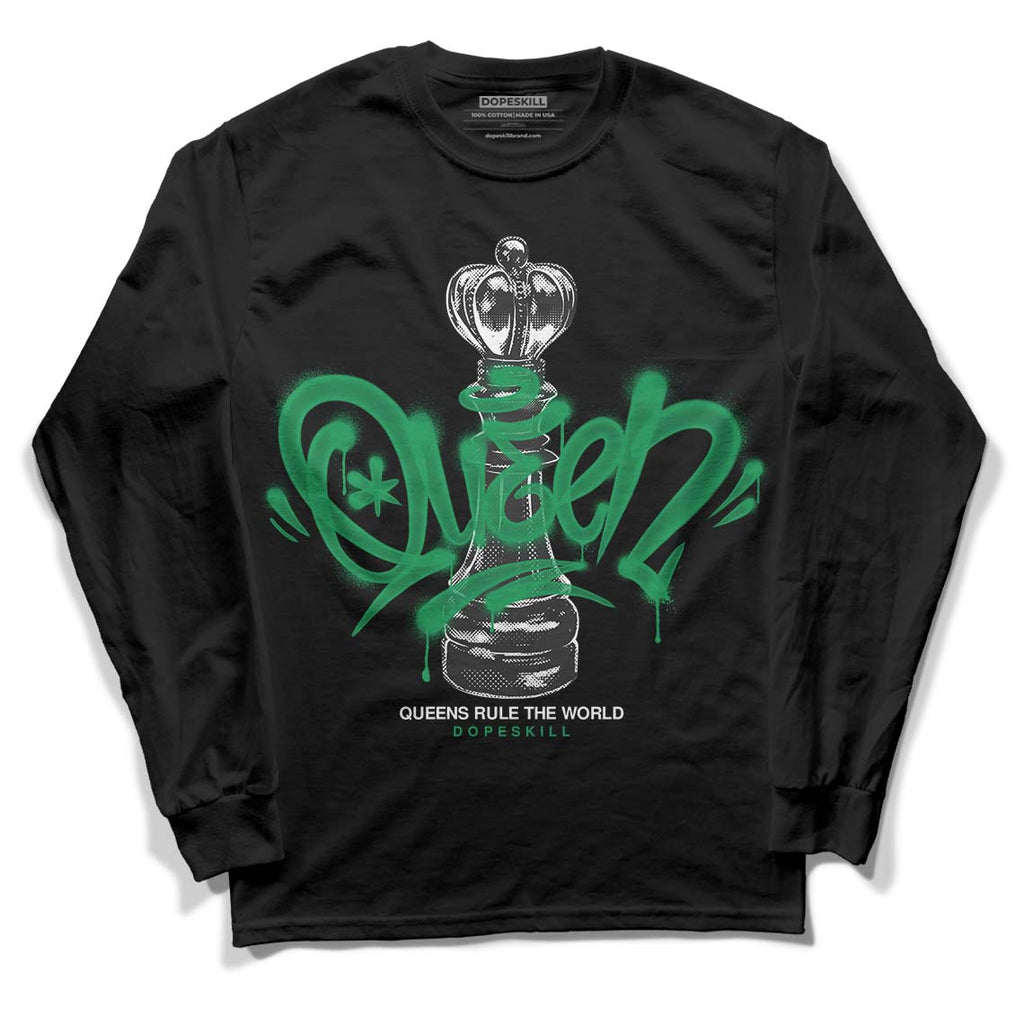 Jordan 6 Rings "Lucky Green" DopeSkill Long Sleeve T-Shirt Queen Chess Graphic Streetwear - Black