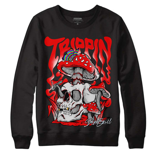 Cherry 11s DopeSkill Sweatshirt Trippin Graphic - Black