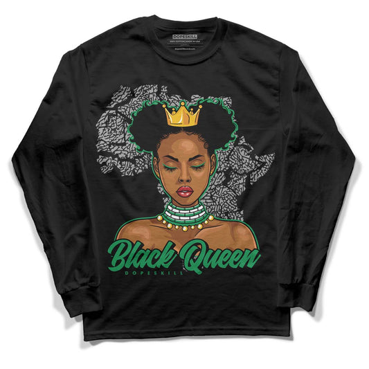 Jordan 3 WMNS “Lucky Green” DopeSkill Long Sleeve T-Shirt Black Queen Graphic Streetwear - Black