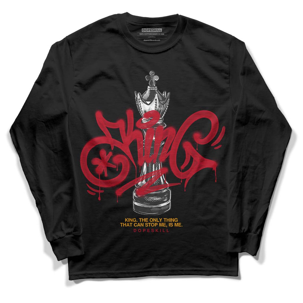 Jordan 7 Retro Cardinal DopeSkill Long Sleeve T-Shirt King Chess Graphic Streetwear - black